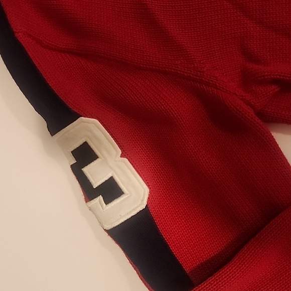 Polo Ralph Lauren boys red/navy cotton fully zipped sweater size M (10-12) - Picture 2 of 4